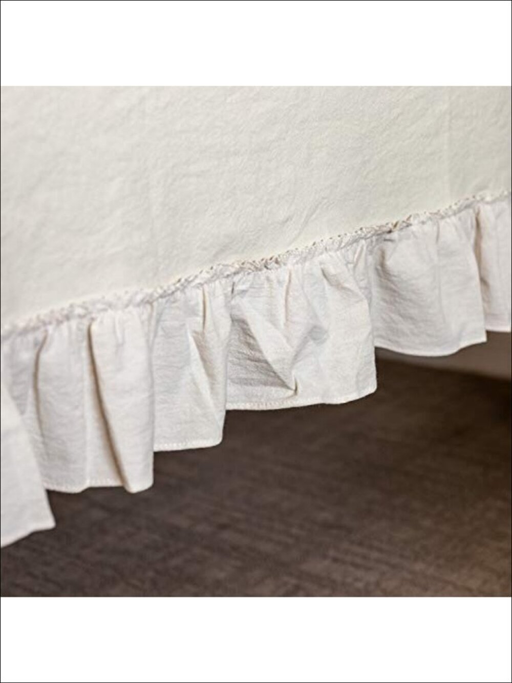 Cotton Ruffle Tablecloth 60x120 Washable Rectangular Table Cover - Picture 3 of 6